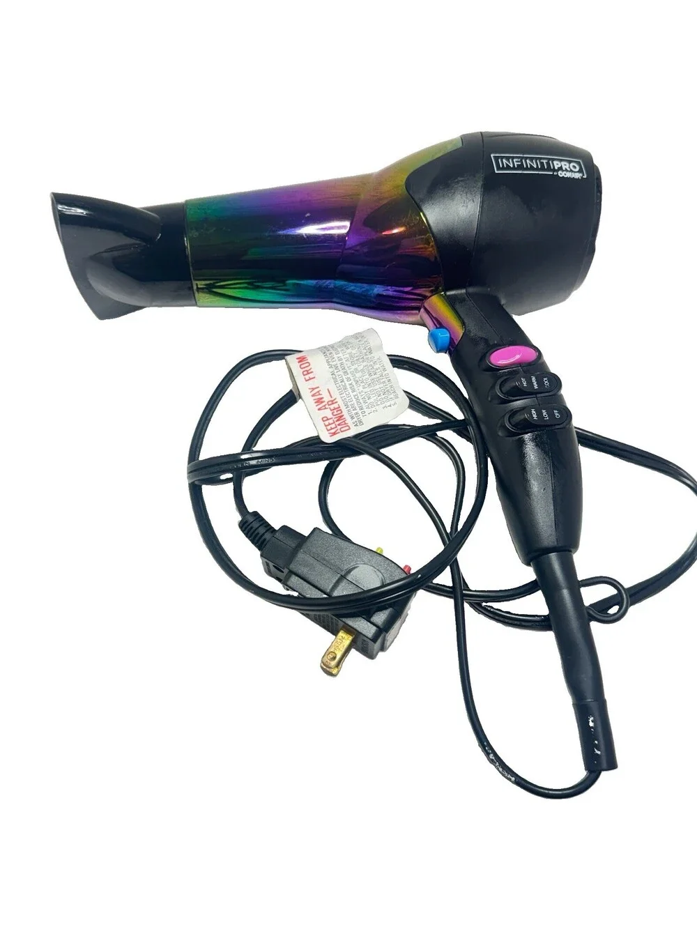 Conair InfinitiPRO 490 Rainbow 1875W Ionic Ceramic Hair Dryer Concentrato